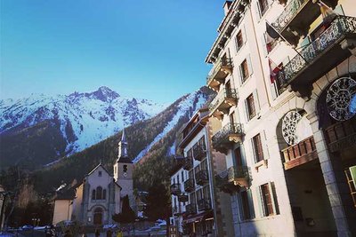 Buildings in central Chamonix