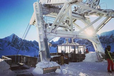 cable car station on a mountain peak