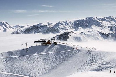 View over a ski area