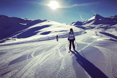 skier on a ski piste