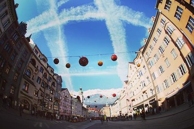 shopping street in a mountain city