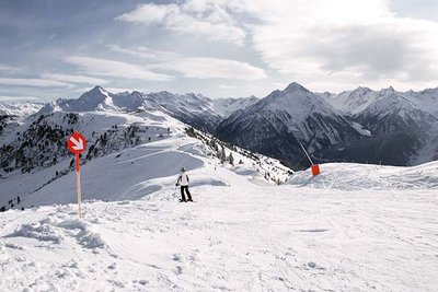 ski piste on a mountain ridge