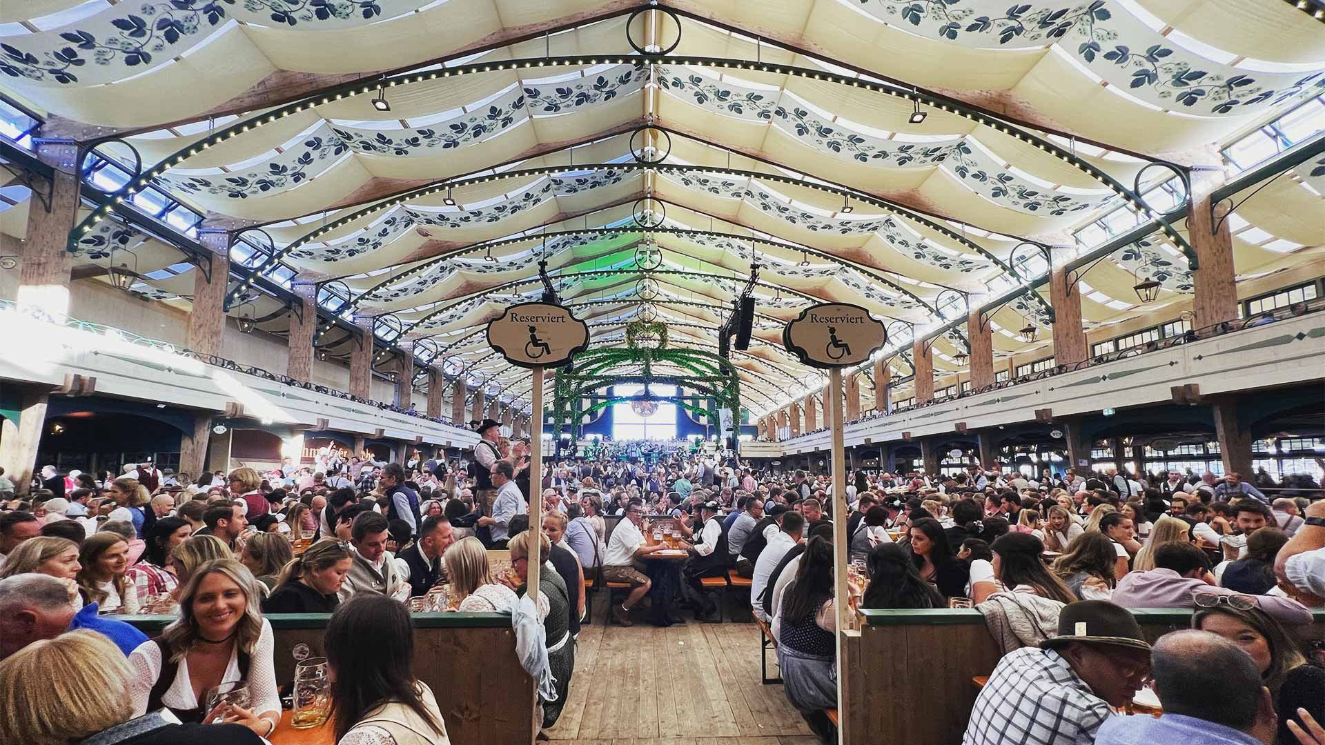 Beer tent at Oktoberfest