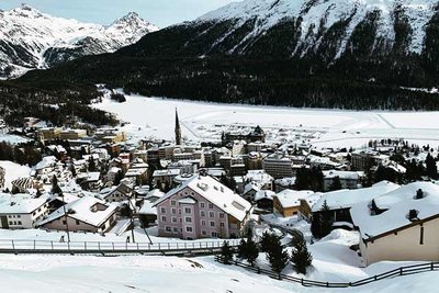 View over the rooftops of St Moritz