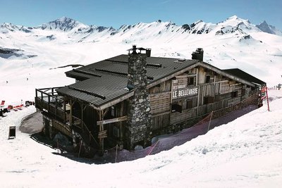 Mountain restaurants next to a ski piste