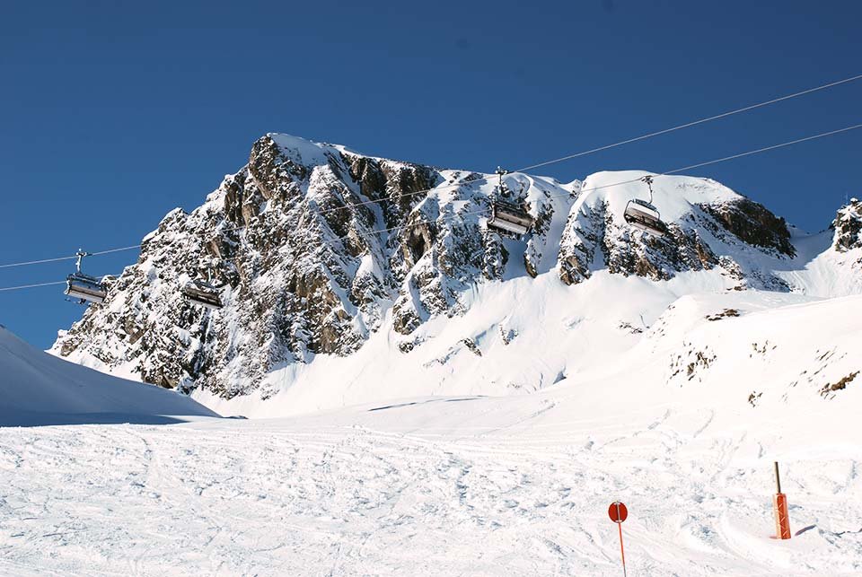 skiing on a glacier