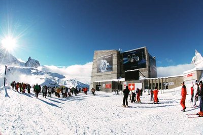 Ski lift station on a mountain